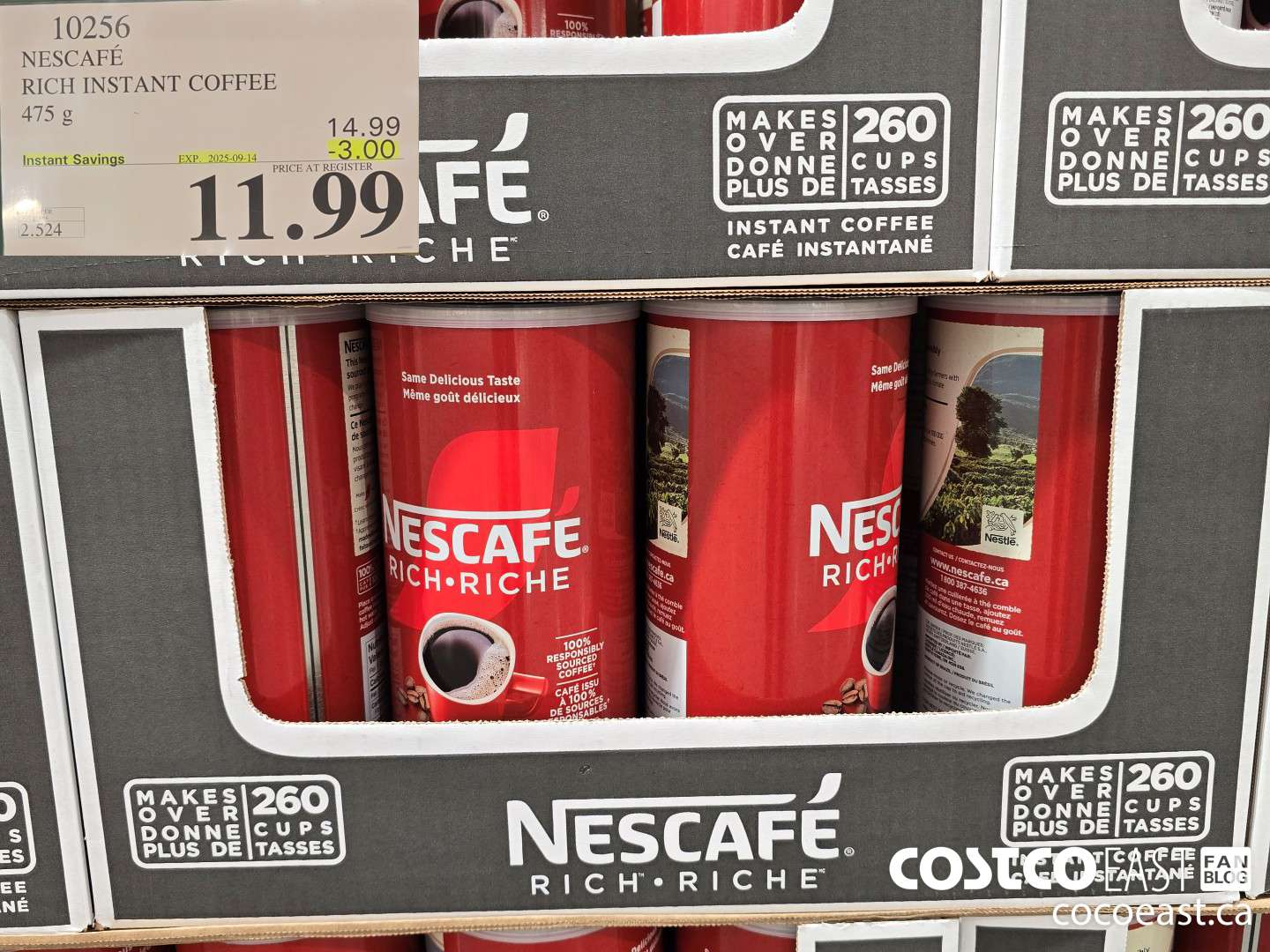 10256 NESCAFE RICH INSTANT COFFEE 475 G ($3.00 INSTANT SAVINGS EXPIRES ON 2025-09-14) $11.99