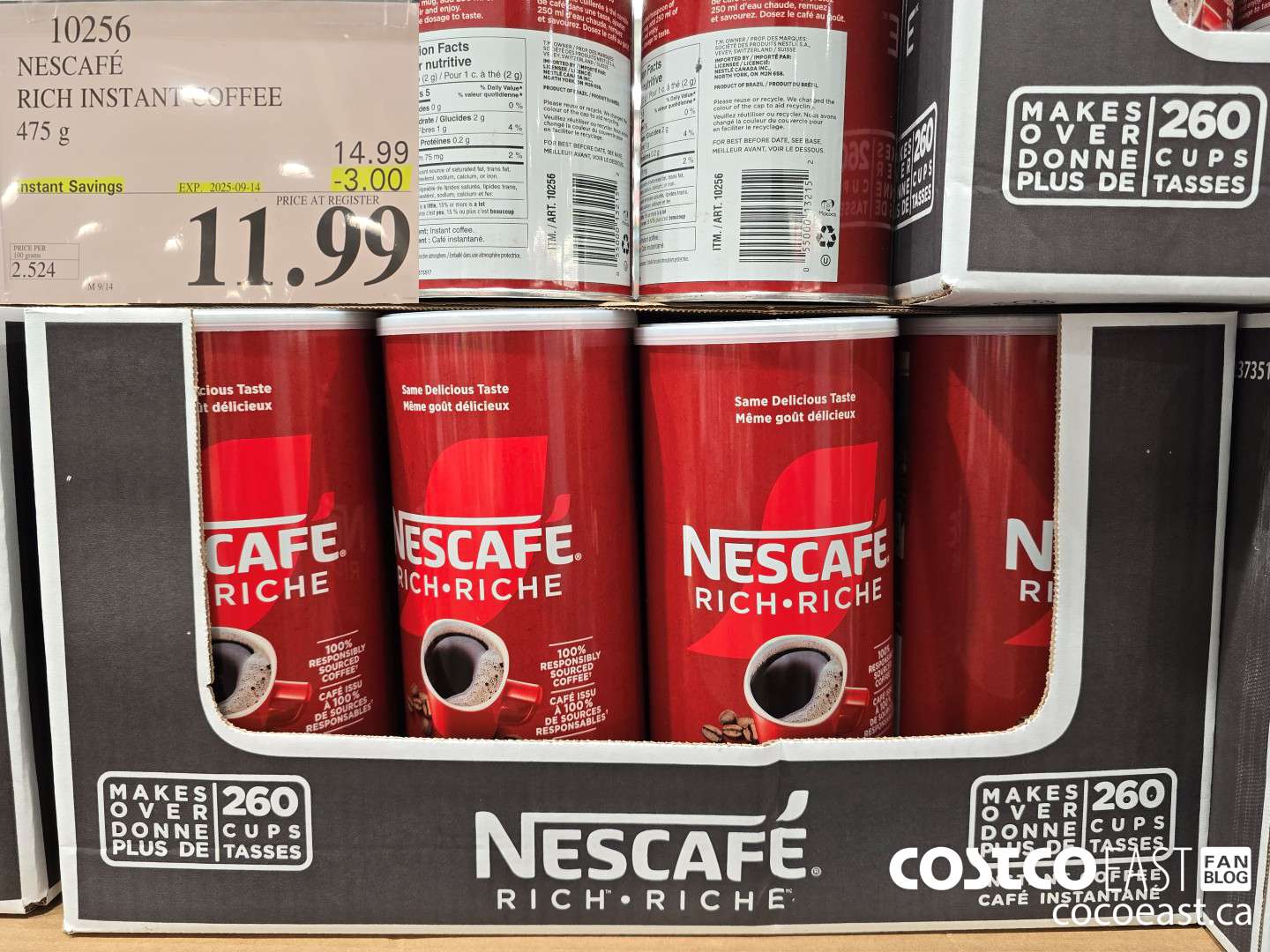 10256 NESCAFE RICH INSTANT COFFEE 475 G ($3.00 INSTANT SAVINGS EXPIRES ON 2025-09-14) $11.99