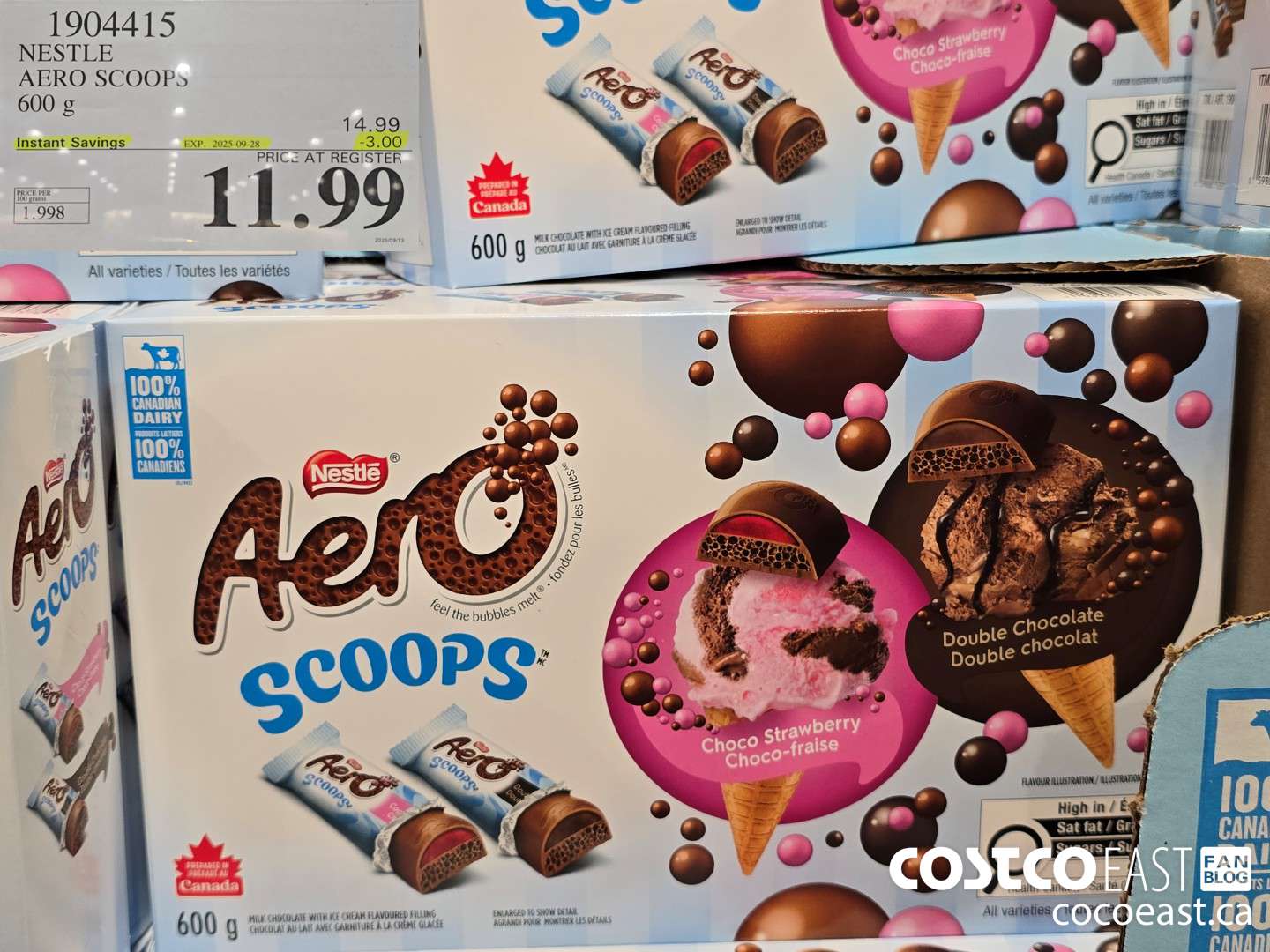 1904415 NESTLE AERO SCOOPS 600 G ($3.00 INSTANT SAVINGS EXPIRES ON 2025-09-28) $11.99
