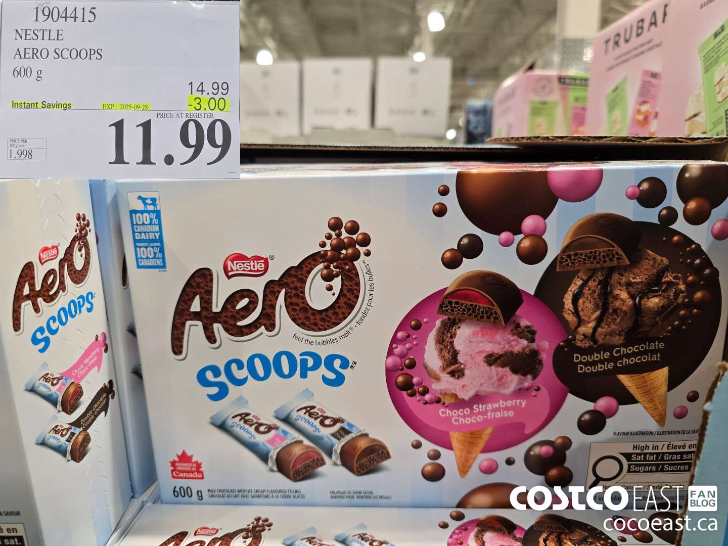 1904415 NESTLE AERO SCOOPS 600 G ($3.00 INSTANT SAVINGS EXPIRES ON 2025-09-28) $11.99