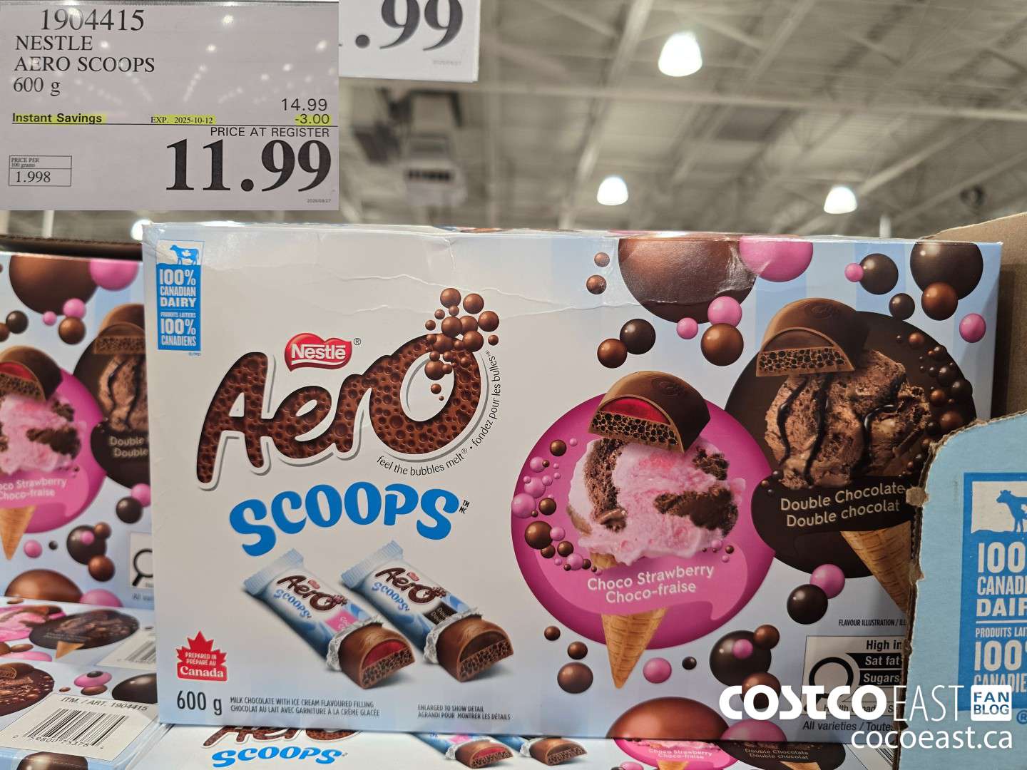 1904415 NESTLE AERO SCOOPS 600 G ($3.00 INSTANT SAVINGS EXPIRES ON 2025-10-12) $11.99