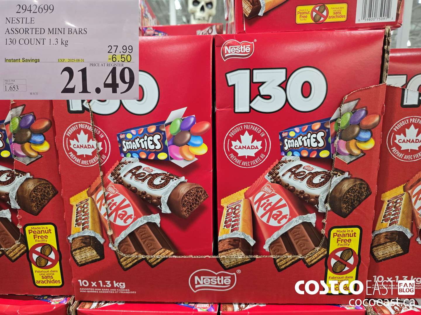 2942699 NESTLE ASSORTED MINI BARS 130 CT ($6.50 INSTANT SAVINGS EXPIRES ON 2025-08-31) $21.49