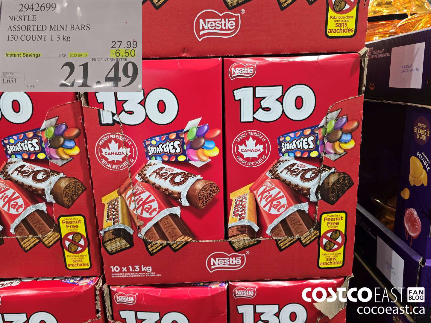 2942699 NESTLE ASSORTED MINI BARS 130 CT ($6.50 INSTANT SAVINGS EXPIRES ON 2025-09-10) $21.49