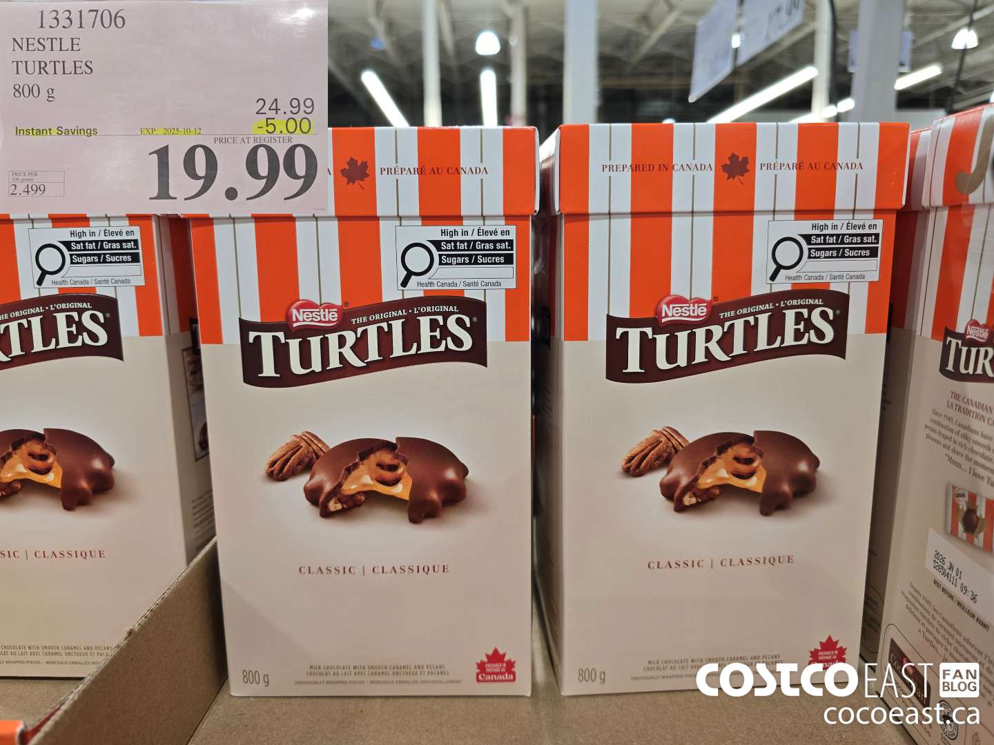 1331706 NESTLE TURTLES 800 g ($5.00 INSTANT SAVINGS EXPIRES ON 2025-10-12) $19.99