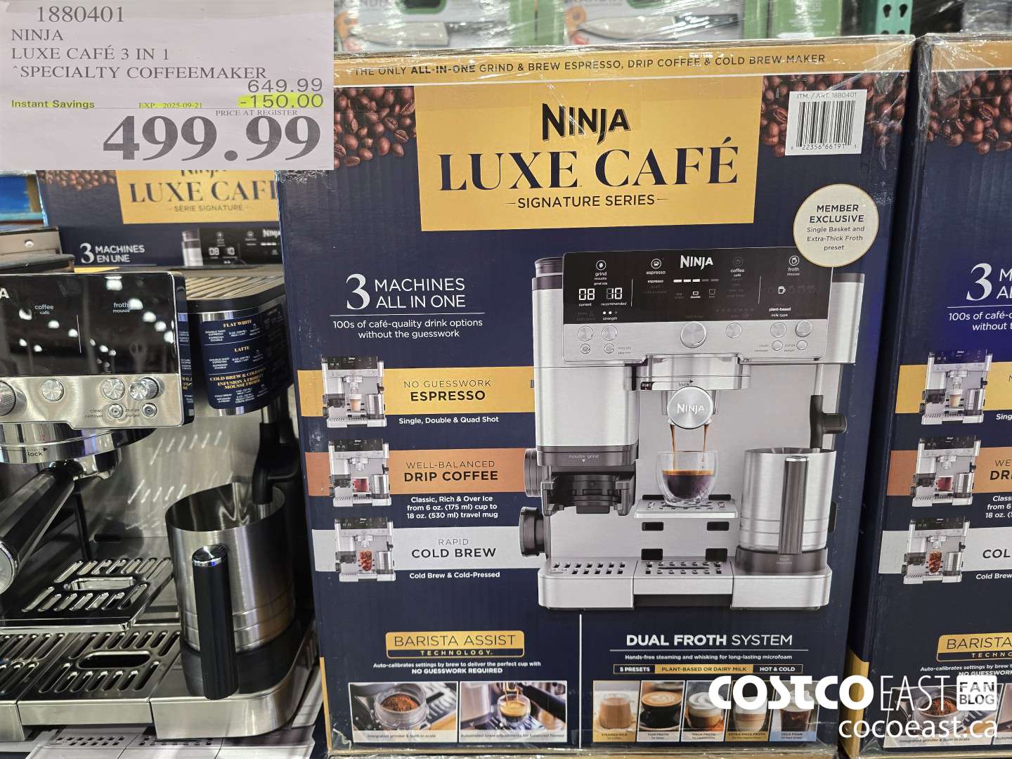 1880401 NINJA LUXE CAFE 3 IN 1 SPECIALTY COFFEEMAKER ($150.00 INSTANT SAVINGS EXPIRES ON 2025-09-21) $499.99