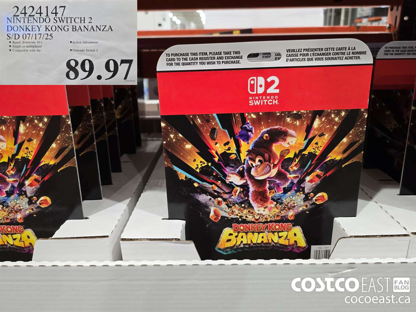 2424147 NINTENDO SWITCH 2 DONKEY KONG BANANZA S/D 07/17/25 $89.97