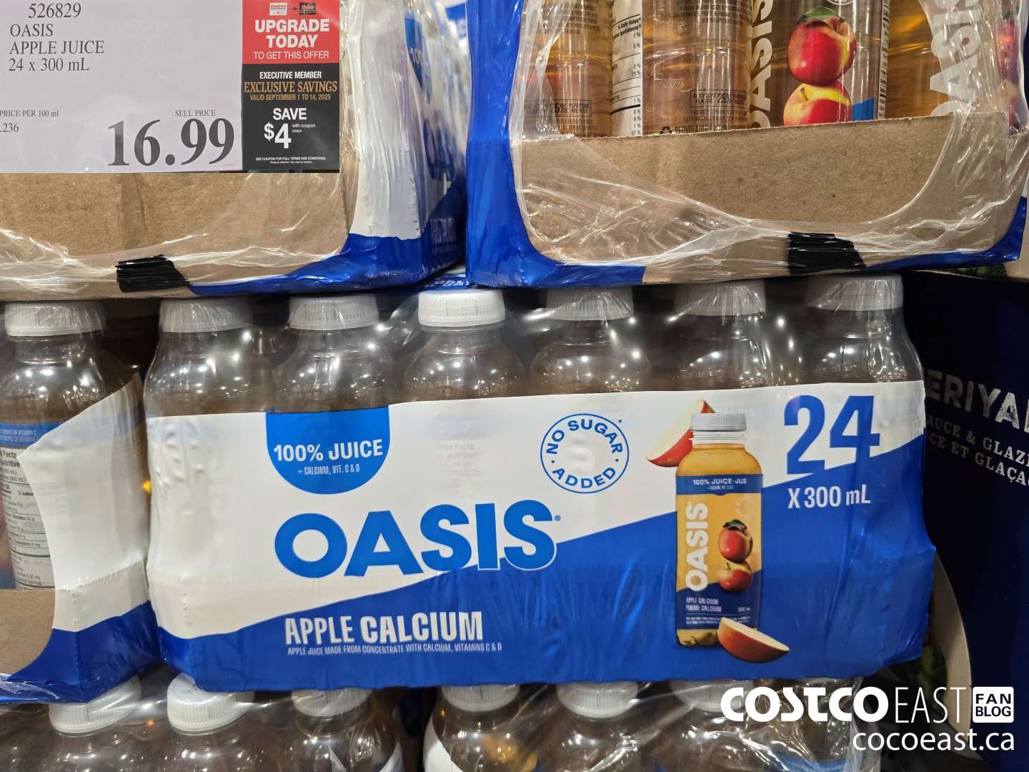 526829 OASIS APPLE JUICE 24 X 300 ML ($4.00 INSTANT SAVINGS EXPIRES ON 2025-09-14) $12.99