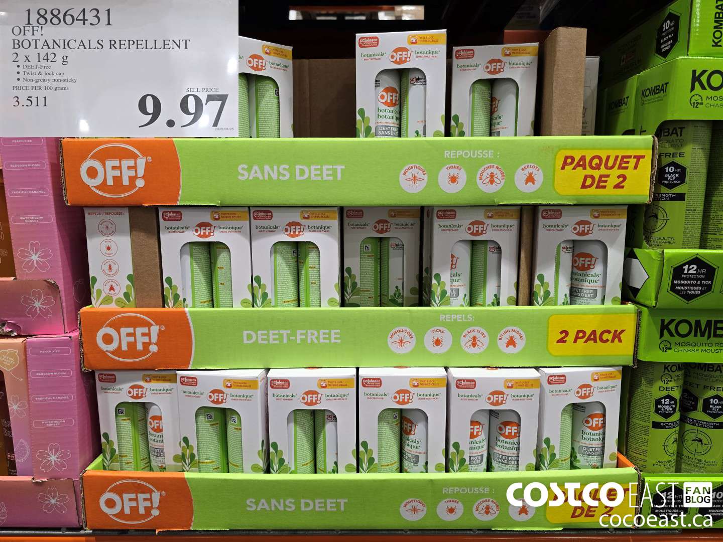 1886431 OFF! BOTANICALS REPELLENT 2 X 142G $9.97