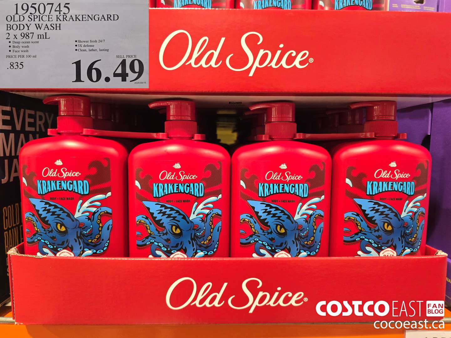 1950745 OLD SPICE KRAKENGARD BODY WASH 2 x 987 mL $16.49