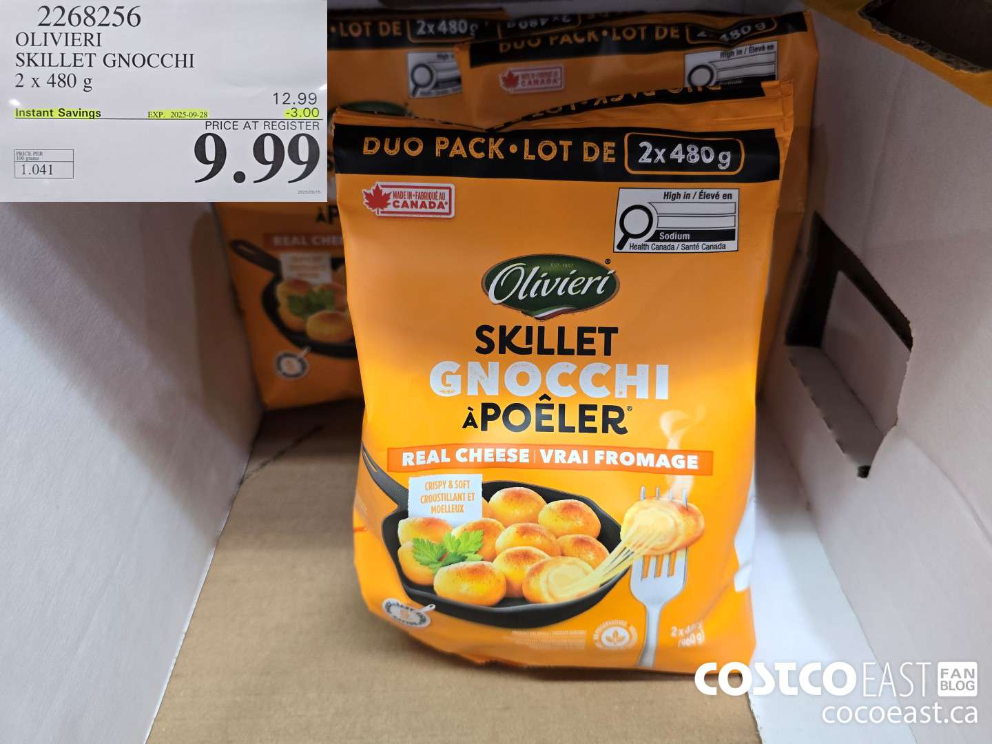 2268256 OLIVIERI SKILLET GNOCCHI 2 x 480 g ($3.00 INSTANT SAVINGS EXPIRES ON 2025-09-28) $9.99
