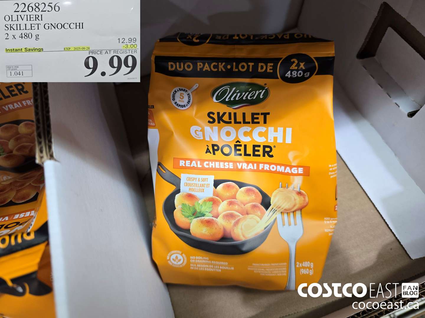 2268256 OLIVIERI SKILLET GNOCCHI 2 x 480 g ($3.00 INSTANT SAVINGS EXPIRES ON 2025-09-28) $9.99