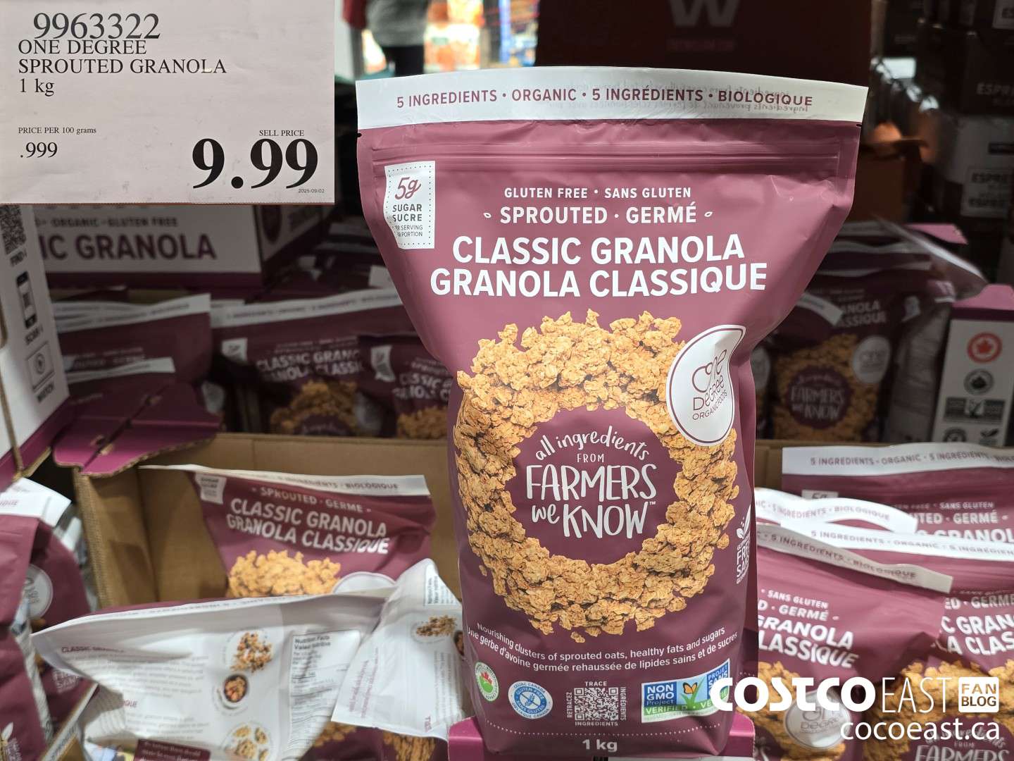 9963322 ONE DEGREE SPROUTED GRANOLA 1 kg $9.99