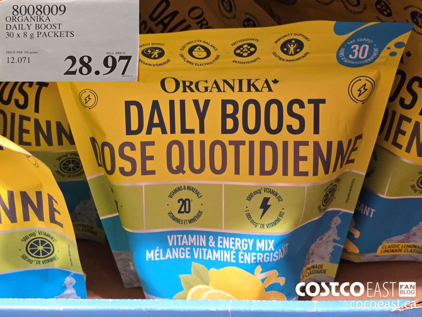 8008009 ORGANIKA DAILY BOOST 30 x 8G SACHETS $28.97
