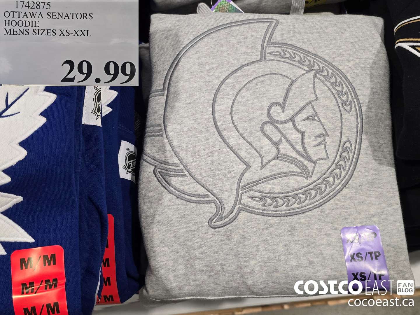 1742875 OTTAWA SENATORS HOODIE MENS SIZES XS - XXL $29.99