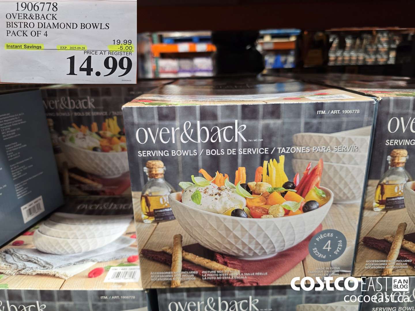 1906778 OVER & BACK BISTRO DIAMOND BOWLS PACK OF 4 ($5.00 INSTANT SAVINGS EXPIRES ON 2025-09-28) $14.99