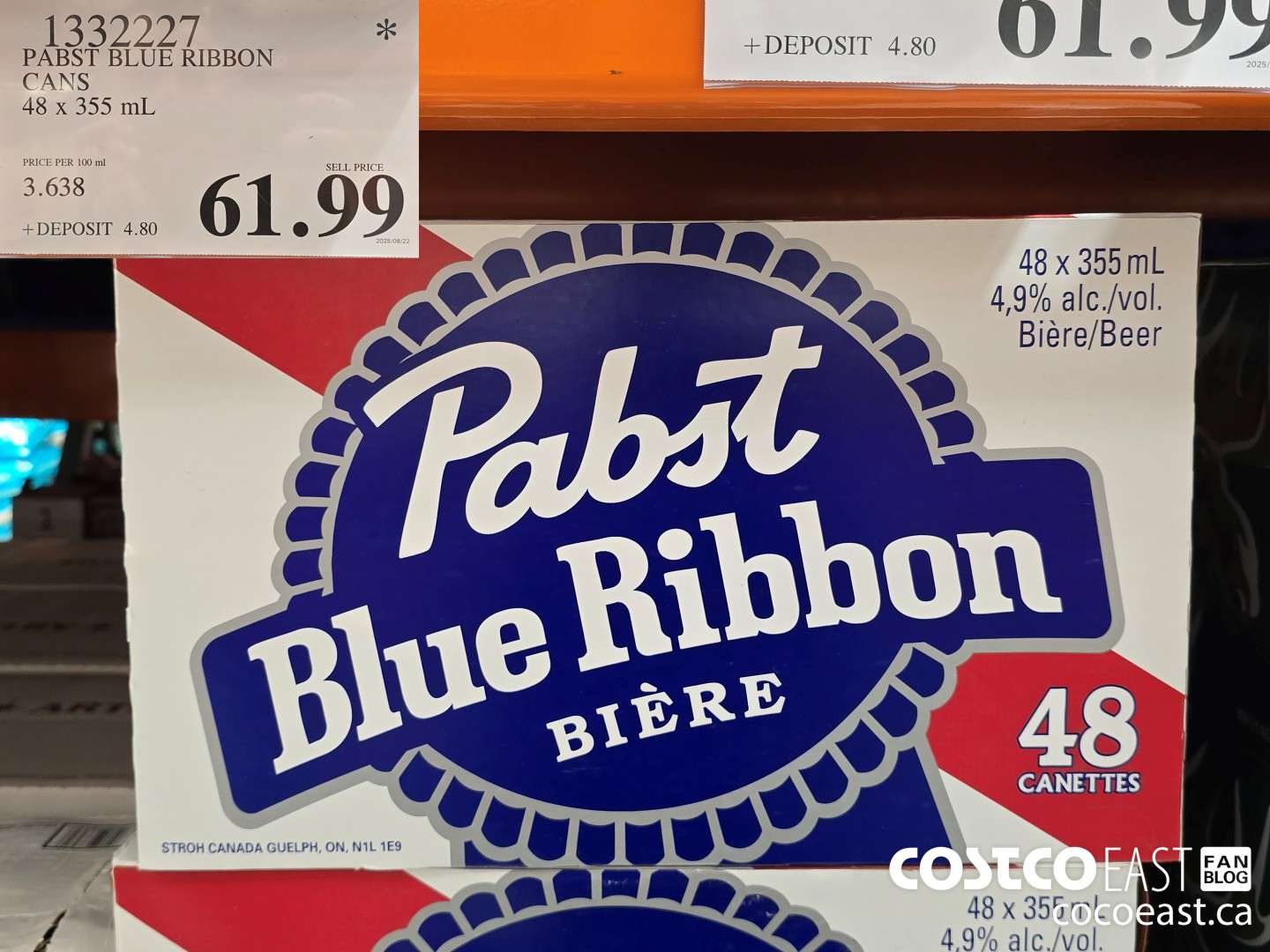1332227 PABST BLUE RIBBON CANS 48 x 355 mL $61.99