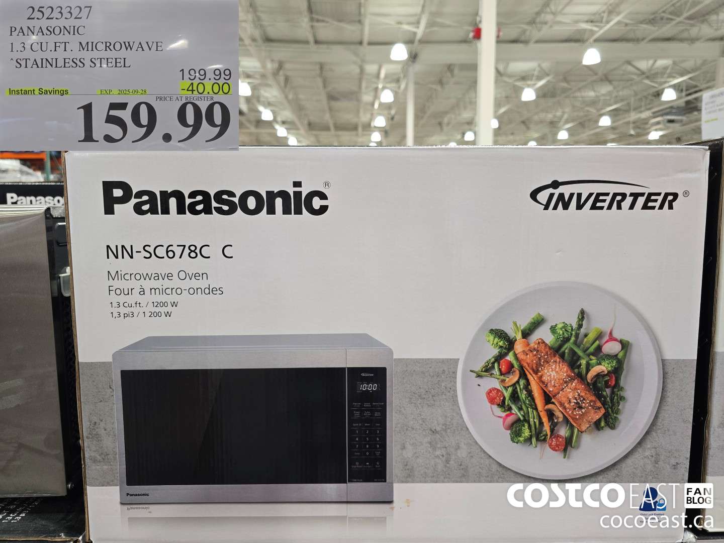 2523327 PANASONIC 1.3 CU.FT. MICROWAVE STAINLESS STEEL ($40.00 INSTANT SAVINGS EXPIRES ON 2025-09-28) $159.99