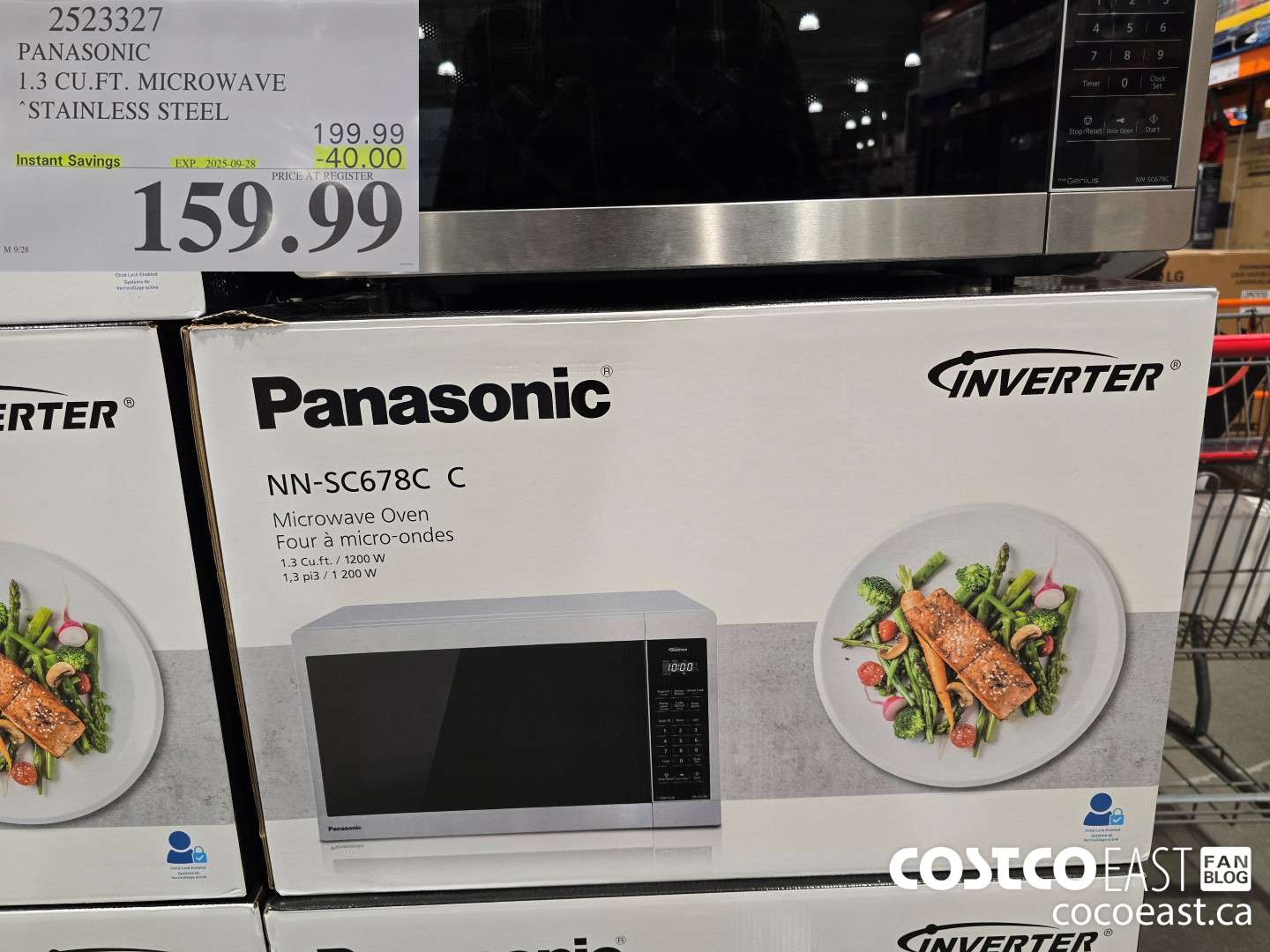 2523327 PANASONIC 1.3 CU.FT. MICROWAVE STAINLESS STEEL ($40.00 INSTANT SAVINGS EXPIRES ON 2025-09-28) $159.99