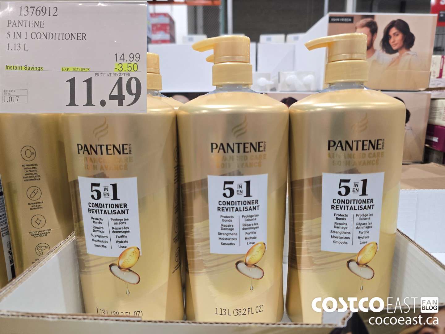 1376912 PANTENE 5 IN 1 CONDITIONER 1.13 L ($3.50 INSTANT SAVINGS EXPIRES ON 2025-09-28) $11.49