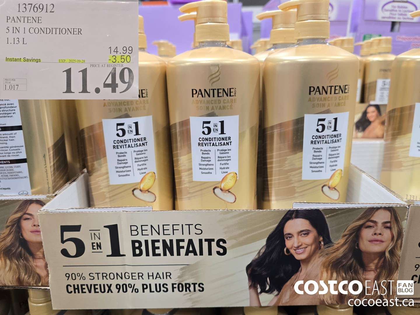 1376912 PANTENE 5 IN 1 CONDITIONER 1.13 L ($3.50 INSTANT SAVINGS EXPIRES ON 2025-09-28) $11.49