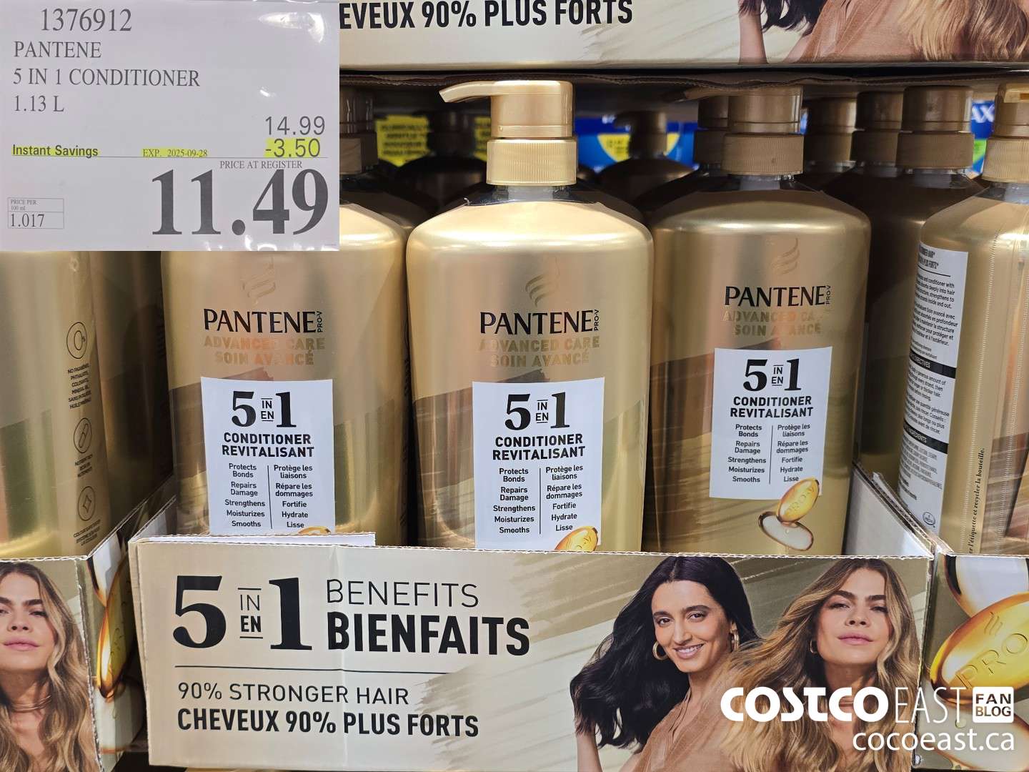 1376912 PANTENE 5 IN 1 CONDITIONER 1.13 L ($3.50 INSTANT SAVINGS EXPIRES ON 2025-09-28) $11.49