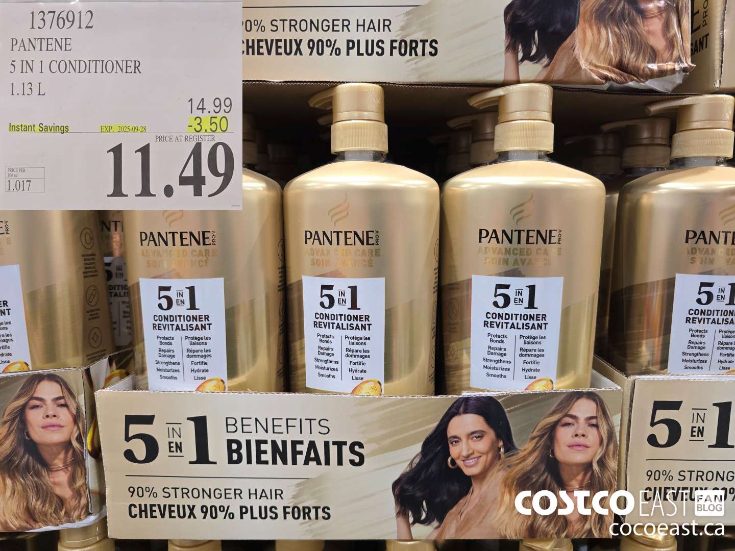 1376912 PANTENE 5 IN 1 CONDITIONER 1.13 L ($3.50 INSTANT SAVINGS EXPIRES ON 2025-09-28) $11.49