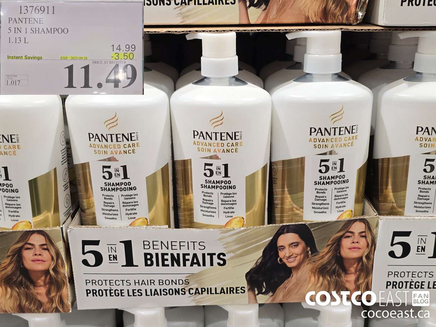 1376911 PANTENE 5 IN 1 SHAMPOO 1.13 L ($3.50 INSTANT SAVINGS EXPIRES ON 2025-09-28) $11.49