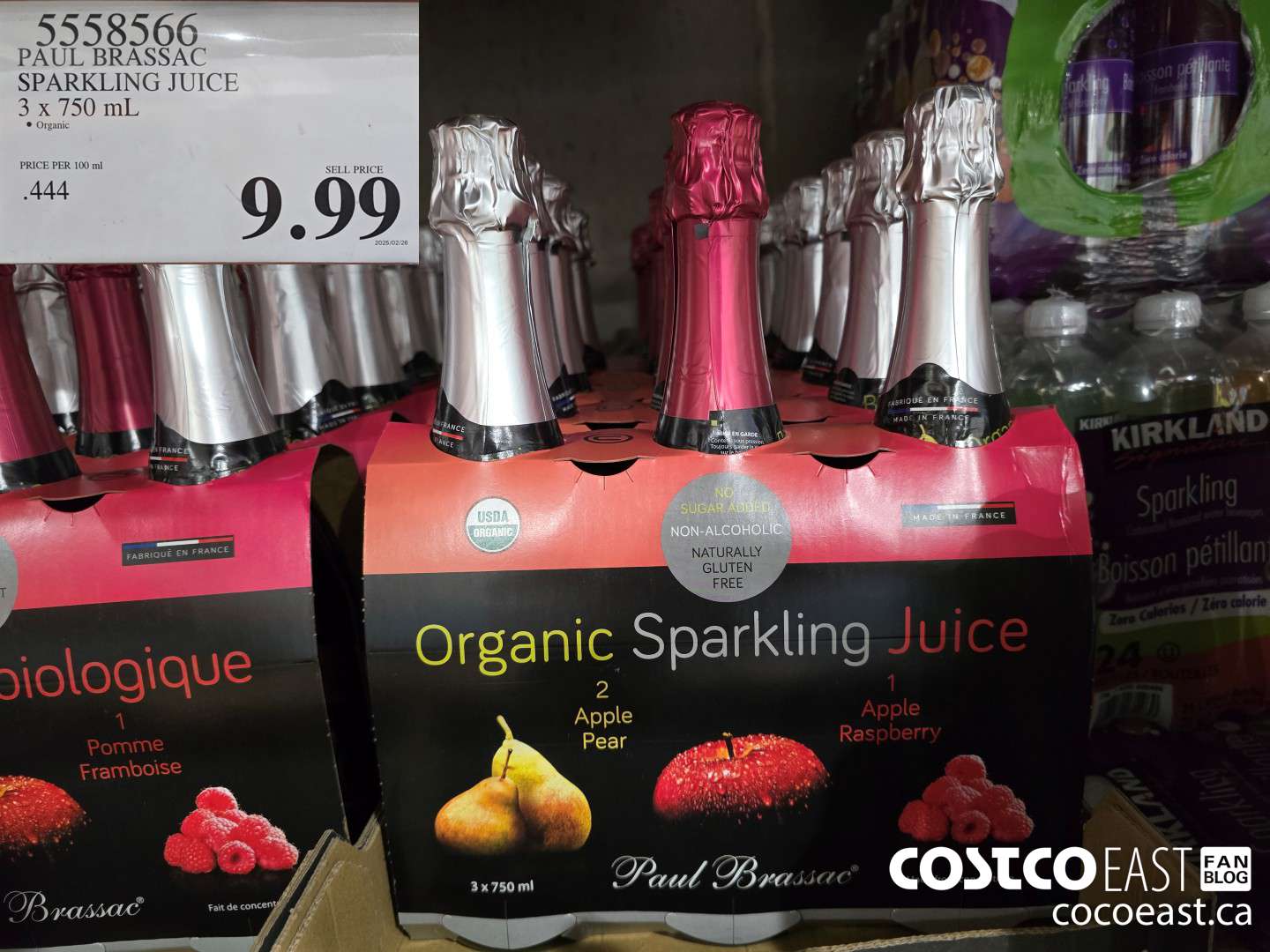 5558566 PAUL BRASSAC ORGANIC SPARKLING JUICE 3 X 750ML $9.99