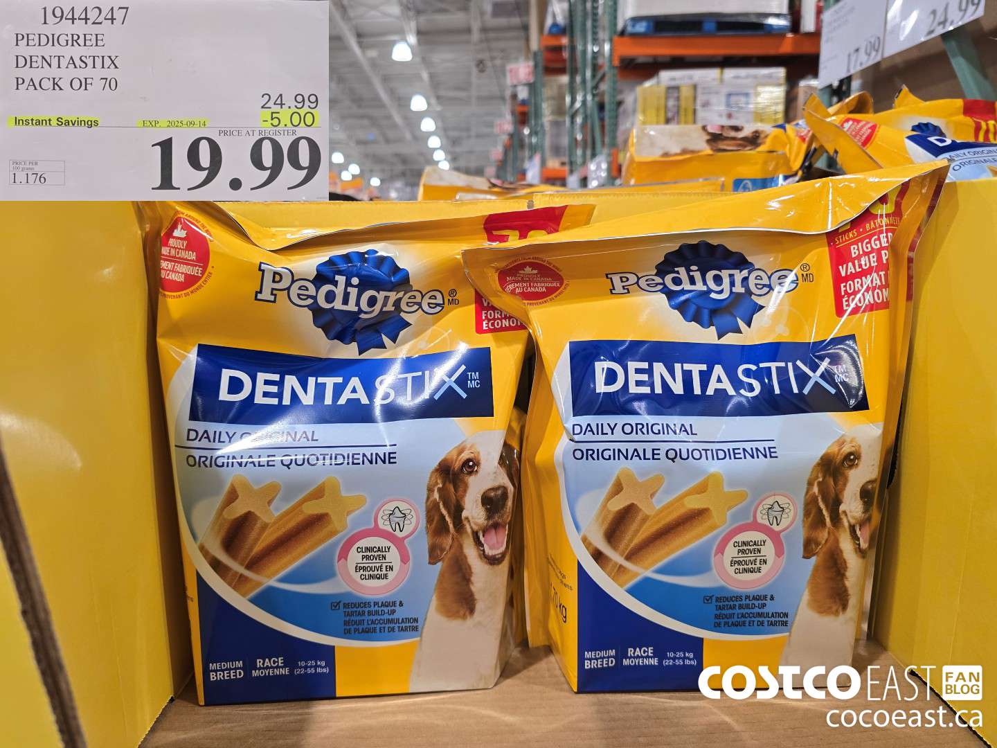 1944247 PEDIGREE DENTASTIX PACK OF 70 ($5.00 INSTANT SAVINGS EXPIRES ON 2025-09-14) $19.99