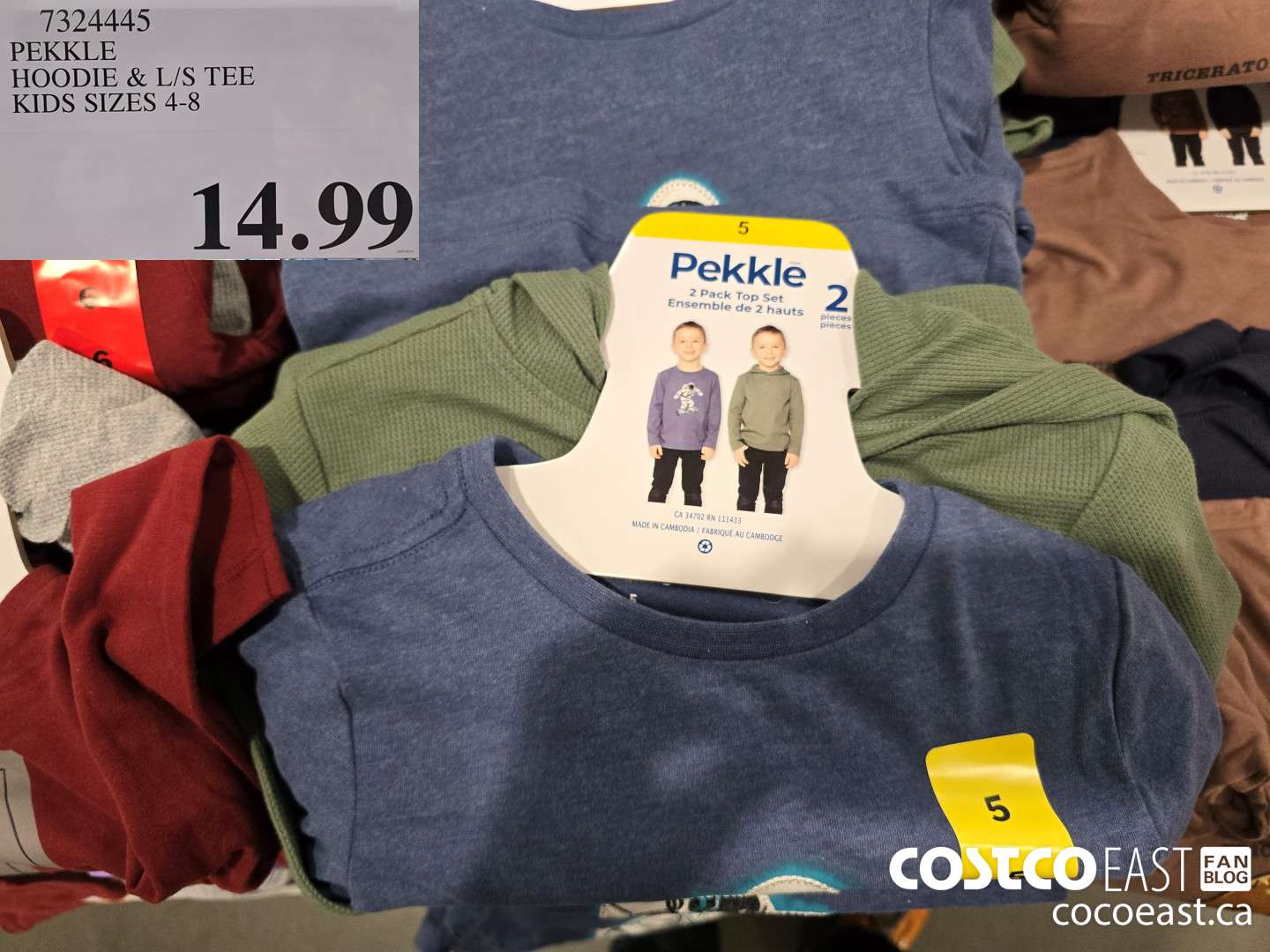 7324445 PEKKLE HOODIE & L/S TEE KIDS SIZES 4-8 $14.99