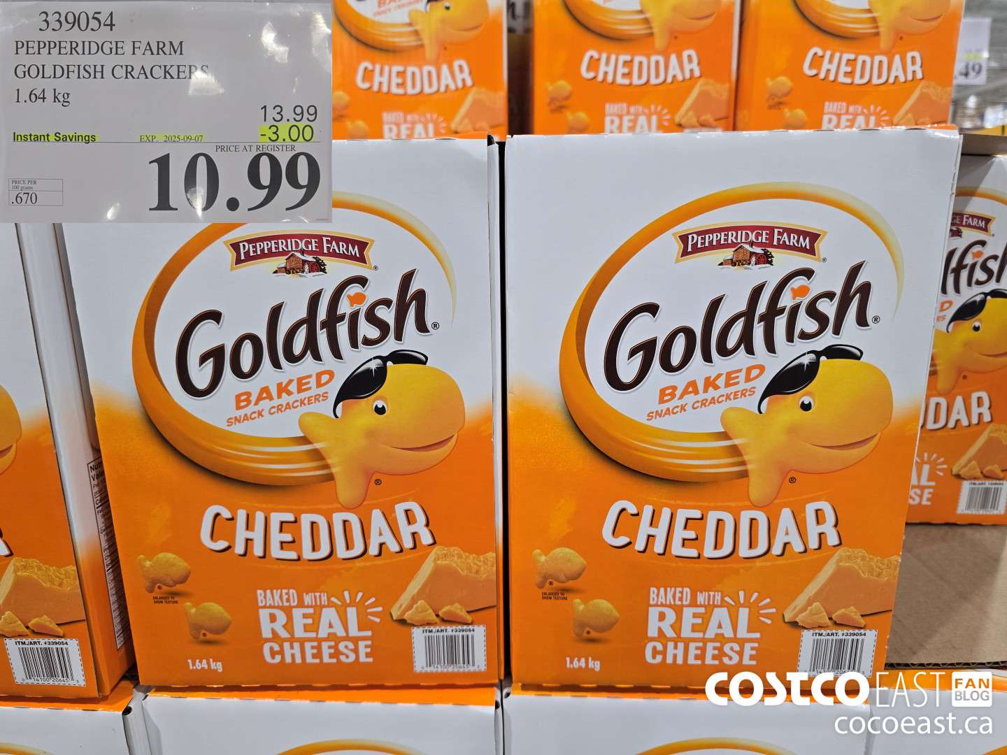 339054 PEPPERIDGE FARM GOLDFISH CHEDDAR 1.64 KG ($3.00 INSTANT SAVINGS EXPIRES ON 2025-09-07) $10.99
