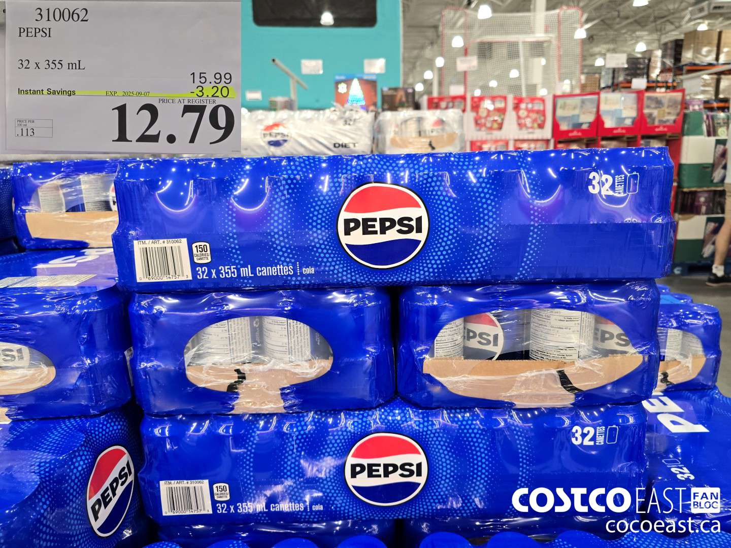 310062 PEPSI 32 X 355 ML ($3.20 INSTANT SAVINGS EXPIRES ON 2025-09-07) $12.79