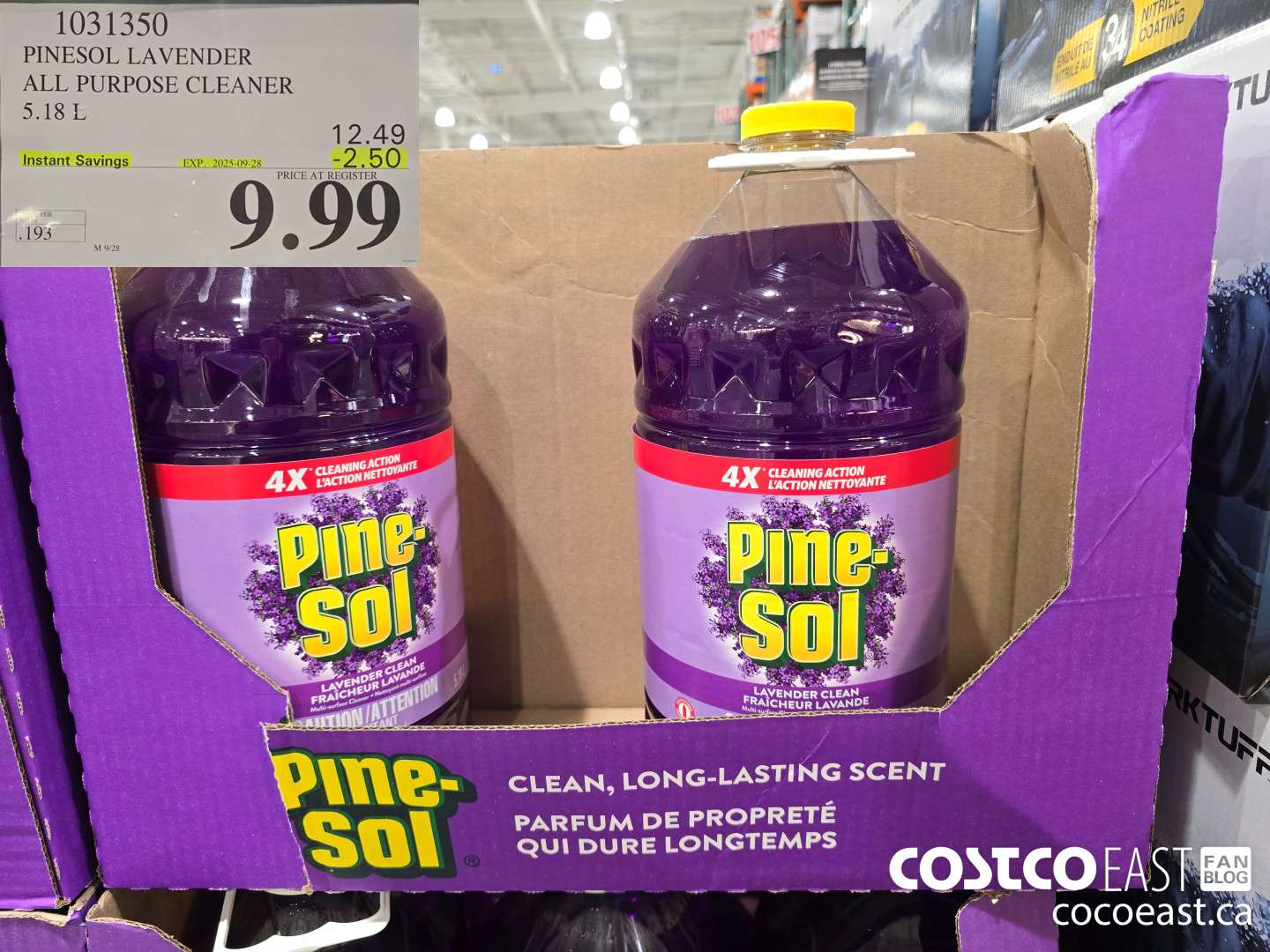 1031350 PINESOL LAVENDER ALL PURPOSE CLEANER 5.18 L ($2.50 INSTANT SAVINGS EXPIRES ON 2025-09-28) $9.99