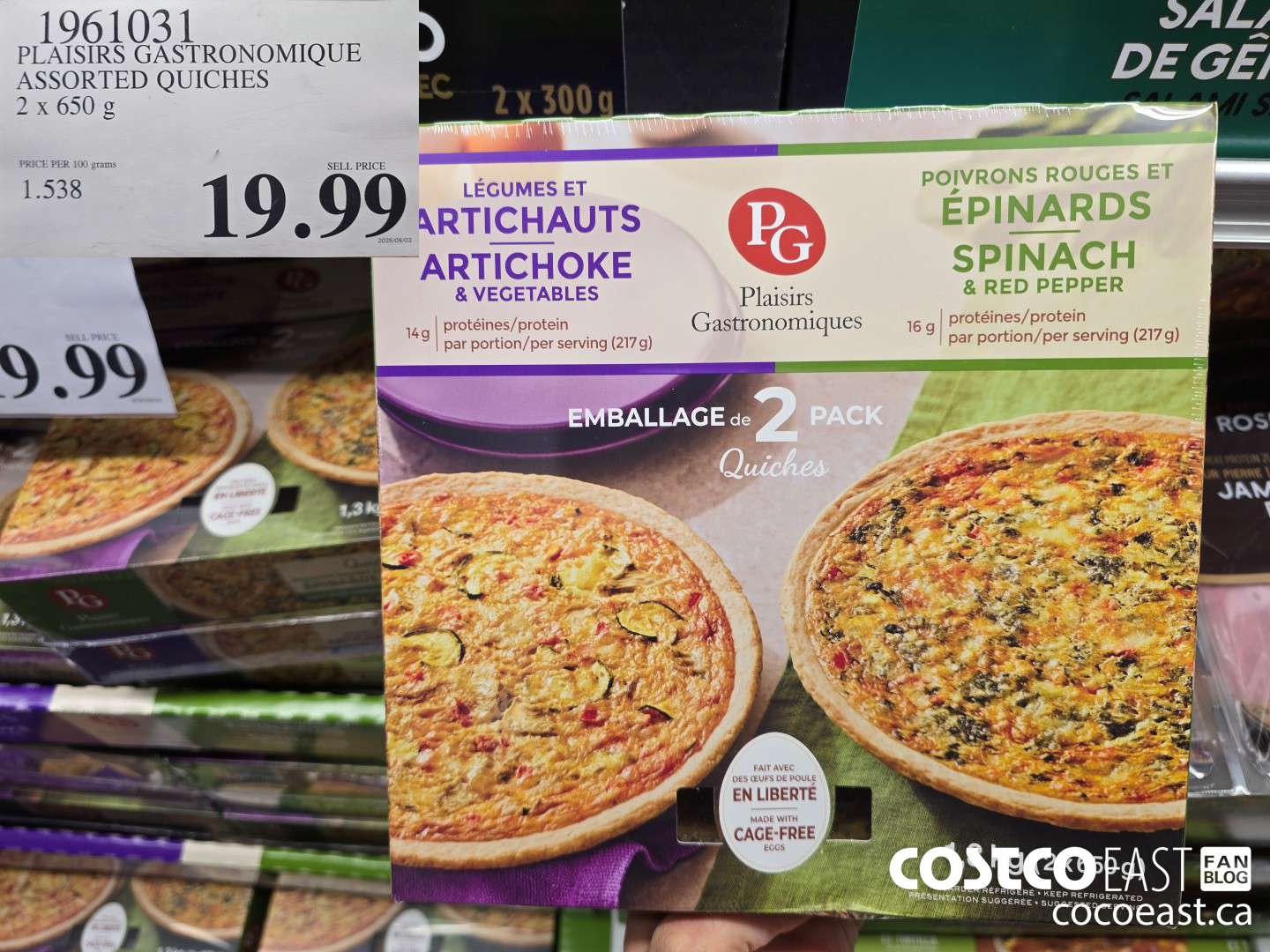 1961031 PLAISIRS GASTRONOMIQUE ASSORTED QUICHES 2 x 650 g $19.99