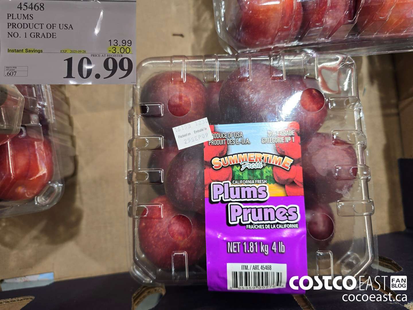 45468 PLUMS PRODUCT OF USA NO.1 GRADE ($3.00 INSTANT SAVINGS EXPIRES ON 2025-09-28) $10.99