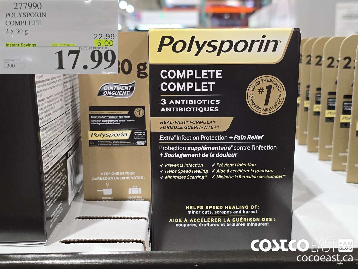 277990 POLYSPORIN COMPLETE 2 X 30 G ($5.00 INSTANT SAVINGS EXPIRES ON 2025-09-14) $17.99