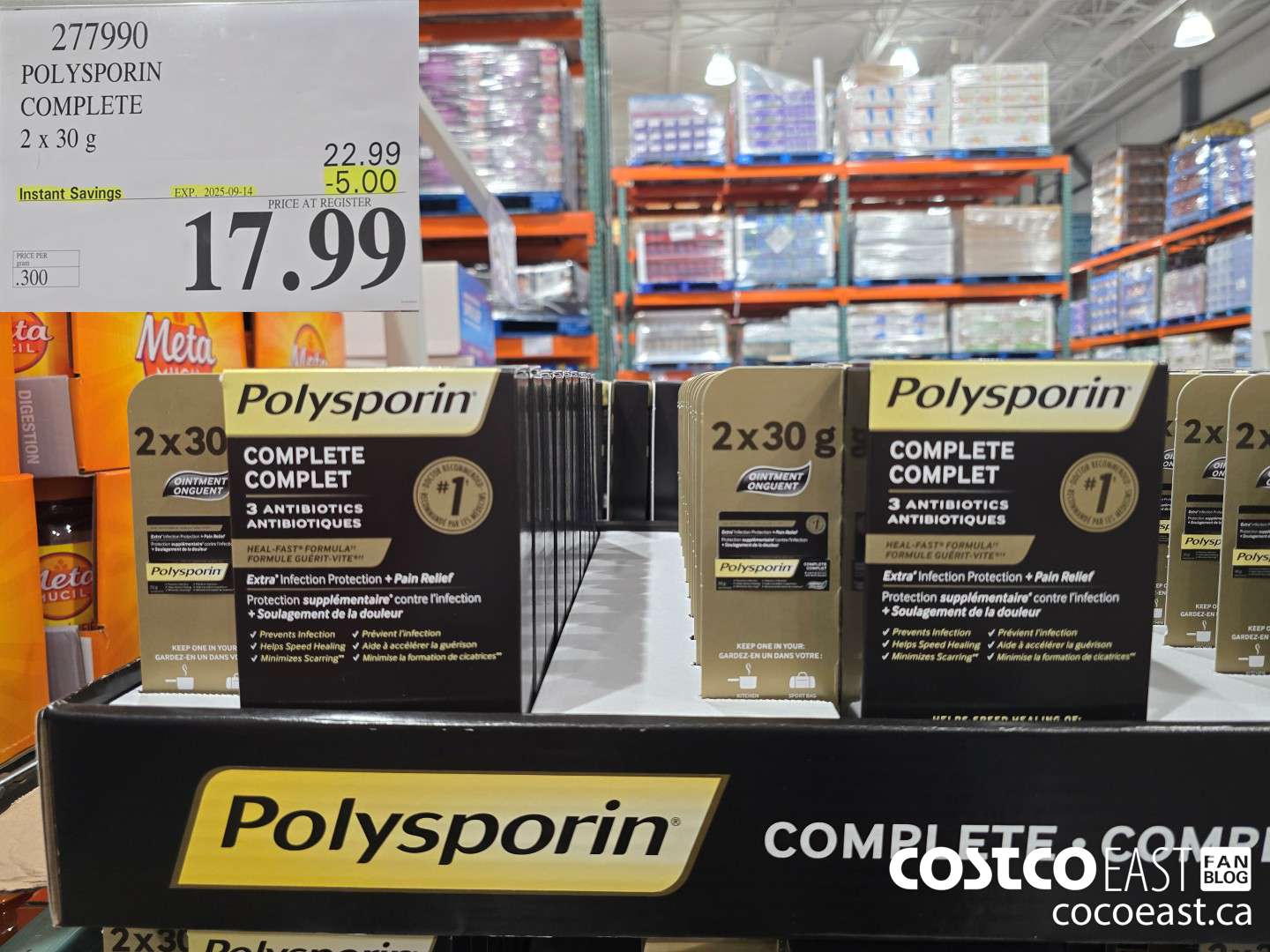 277990 POLYSPORIN COMPLETE 2 X 30 G ($5.00 INSTANT SAVINGS EXPIRES ON 2025-09-14) $17.99