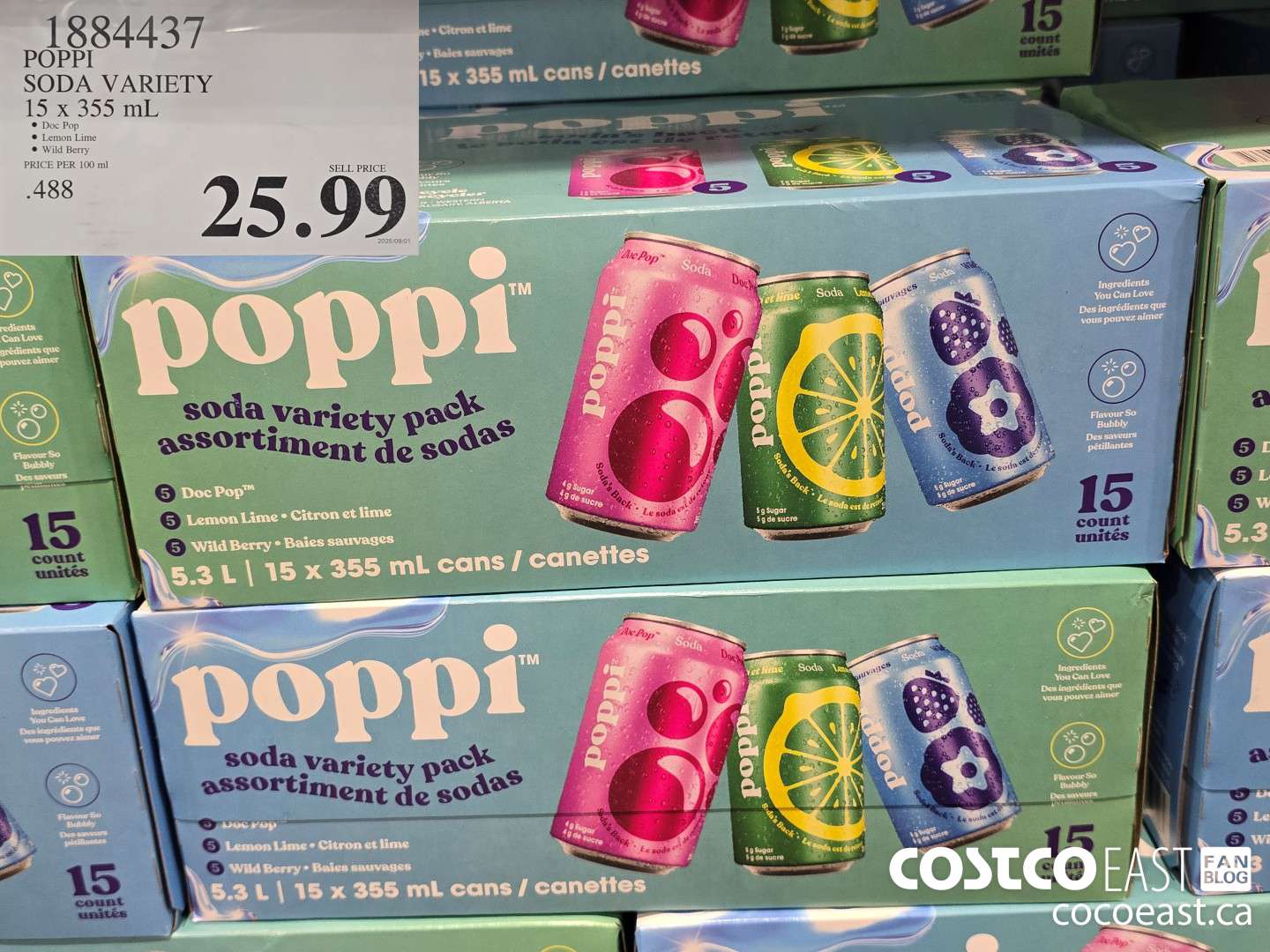 1884437 POPPI SODA VARIETY 15 X 355 ML $25.99