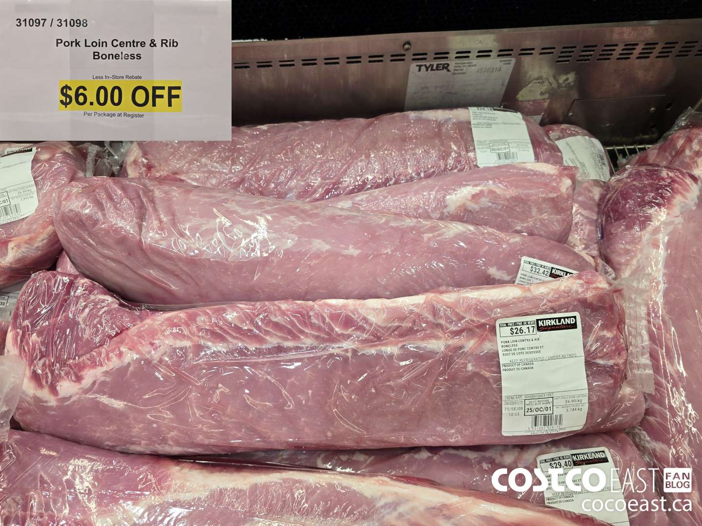 31097 PORK LOIN CENTRE & RIB BONELESS ($6.00 INSTANT SAVINGS)