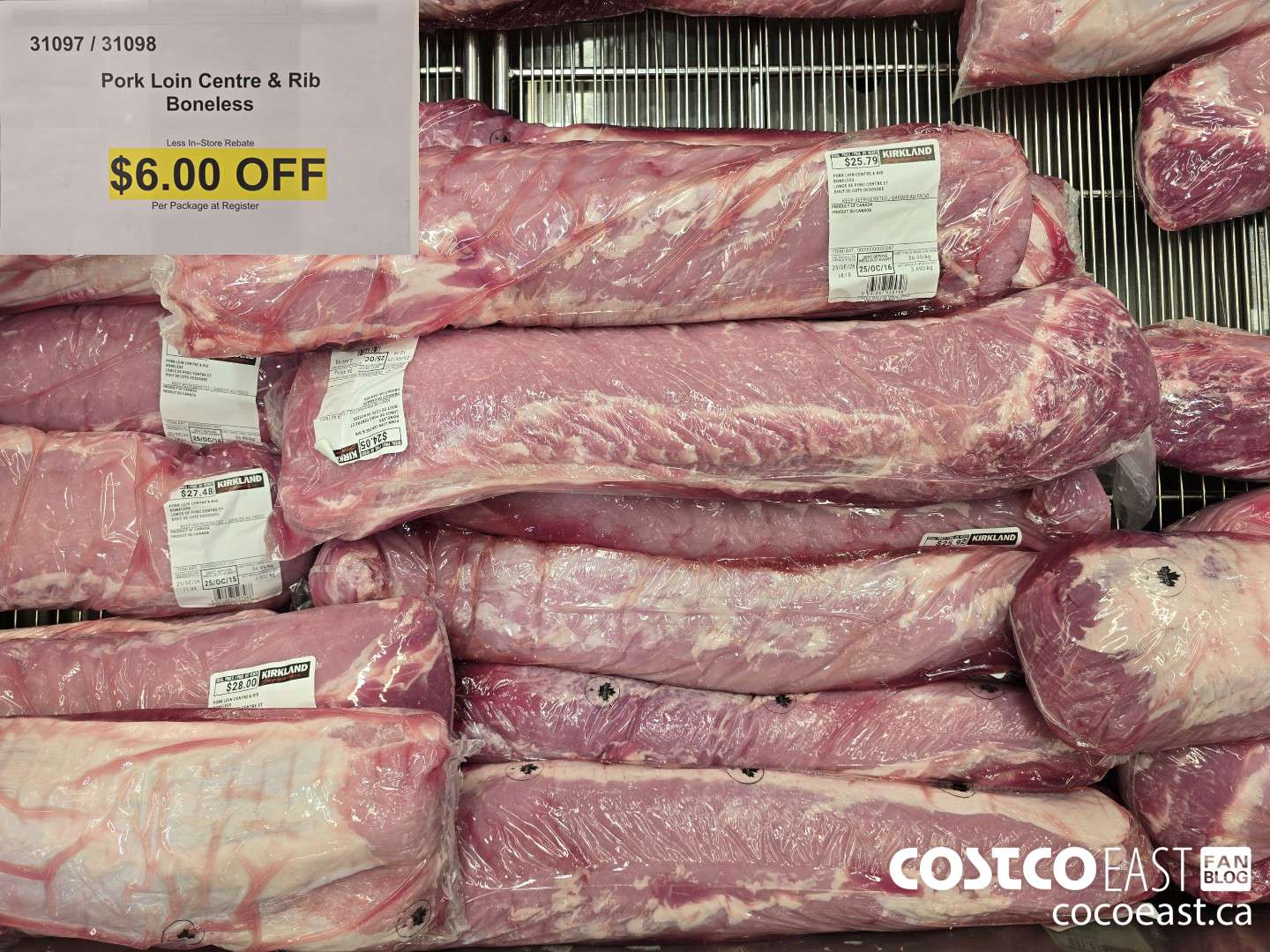 31097 PORK LOIN CENTRE & RIB BONELESS ($6.00 INSTANT SAVINGS)