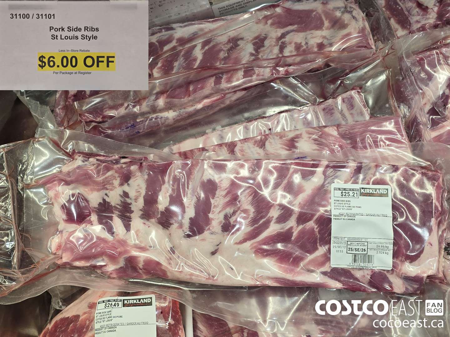 31100 PORK SIDE RIBS ST. LOUIS STYLE ($6.00 INSTANT SAVINGS)