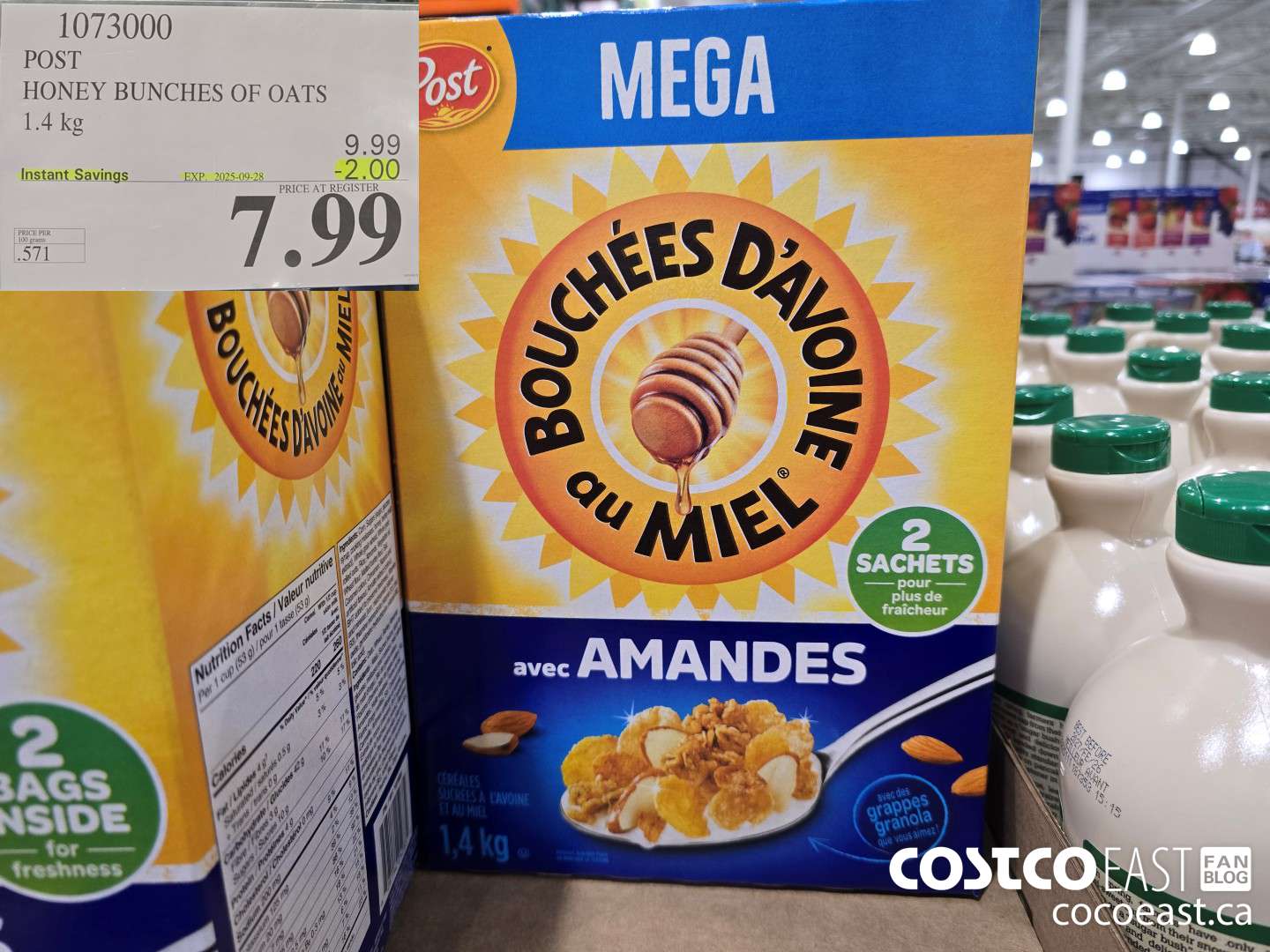 1073000 POST HONEY BUNCHES OF OATS 1.4 KG ($2.00 INSTANT SAVINGS EXPIRES ON 2025-09-28) $7.99