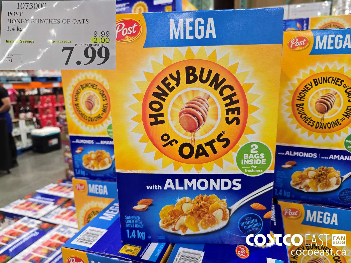 1073000 POST HONEY BUNCHES OF OATS 1.4 KG ($2.00 INSTANT SAVINGS EXPIRES ON 2025-09-28) $7.99