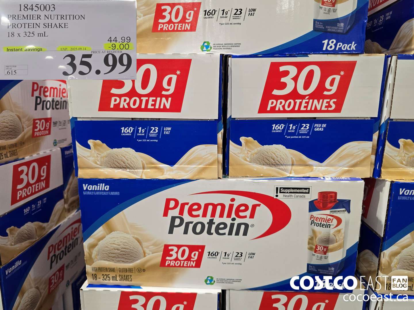 1845003 PREMIER NUTRITION PROTEIN SHAKE 18 x 325 mL ($9.00 INSTANT SAVINGS EXPIRES ON 2025-09-14) $35.99