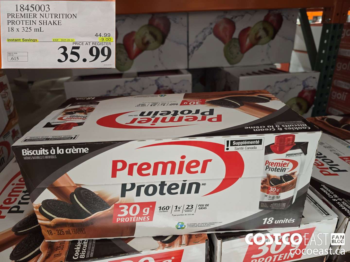 1845003 PREMIER NUTRITION PROTEIN SHAKE 18 x 325 mL ($9.00 INSTANT SAVINGS EXPIRES ON 2025-09-14) $35.99