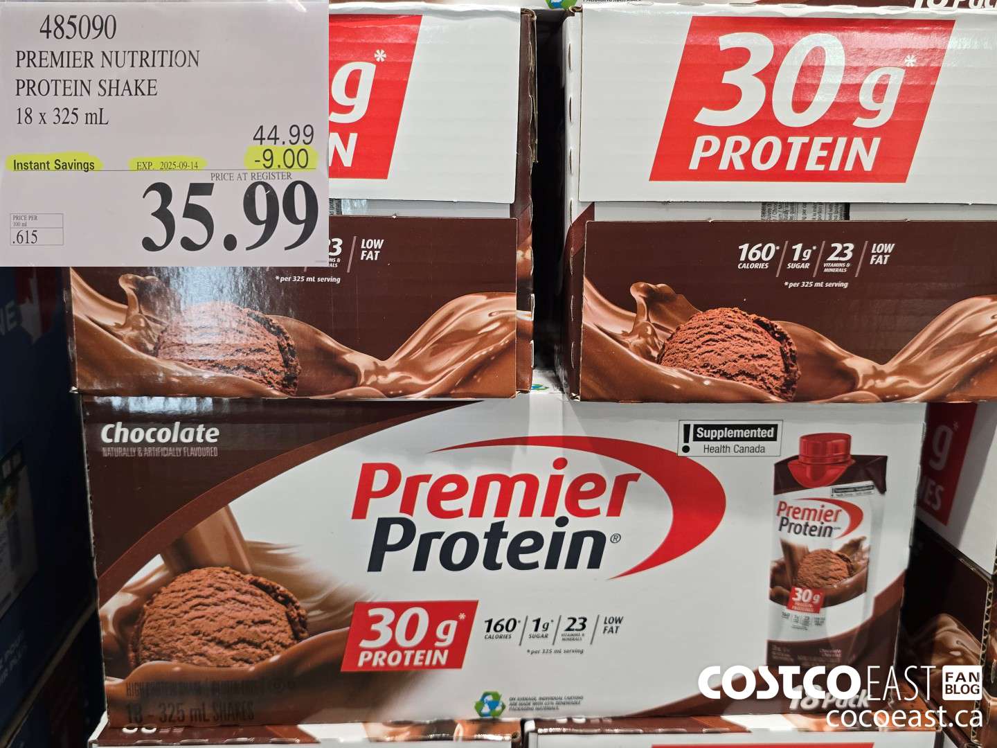 485090 PREMIER NUTRITION PROTEIN SHAKE 18 x 325 mL ($9.00 INSTANT SAVINGS EXPIRES ON 2025-09-14) $35.99