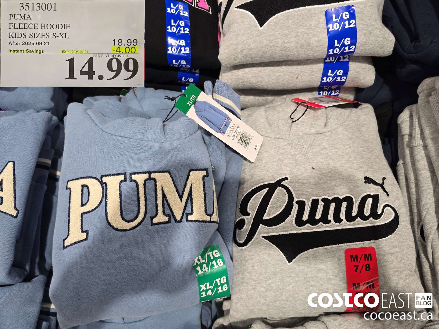 3513001 PUMA FLEECE HOODIE KIDS SIZES S-XL ($4.00 INSTANT SAVINGS EXPIRES ON 2025-09-21) $14.99