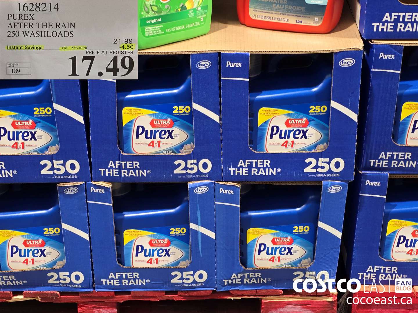 1628214 PUREX AFTER THE RAIN 250 washloads ($4.50 INSTANT SAVINGS EXPIRES ON 2025-09-28) $17.49