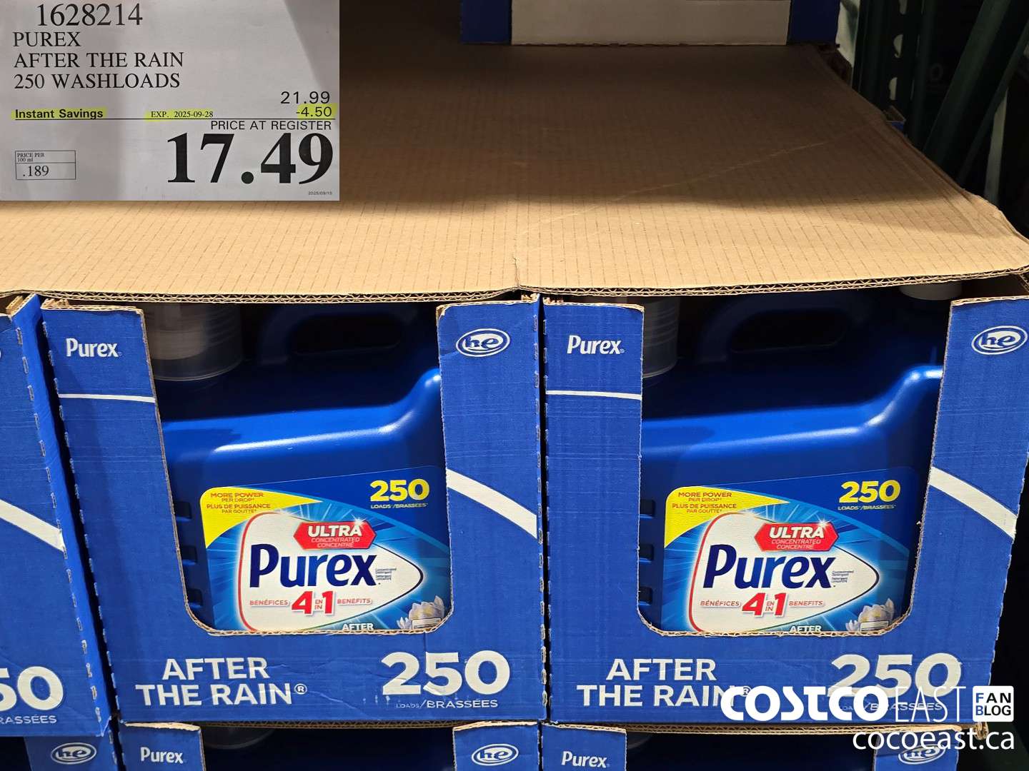 1628214 PUREX AFTER THE RAIN 250 washloads ($4.50 INSTANT SAVINGS EXPIRES ON 2025-09-28) $17.49