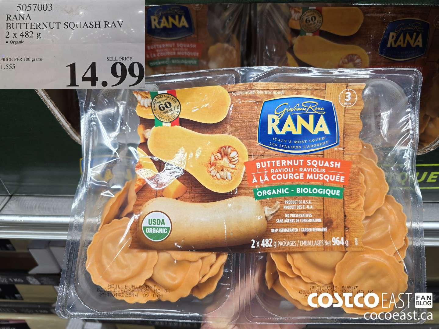 5057003 RANA BUTTERNUT SQUASH RAV 2 x 482 g $14.99